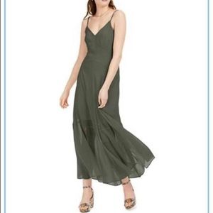 NWT BAR III OLIVE CRINKLE DRESS